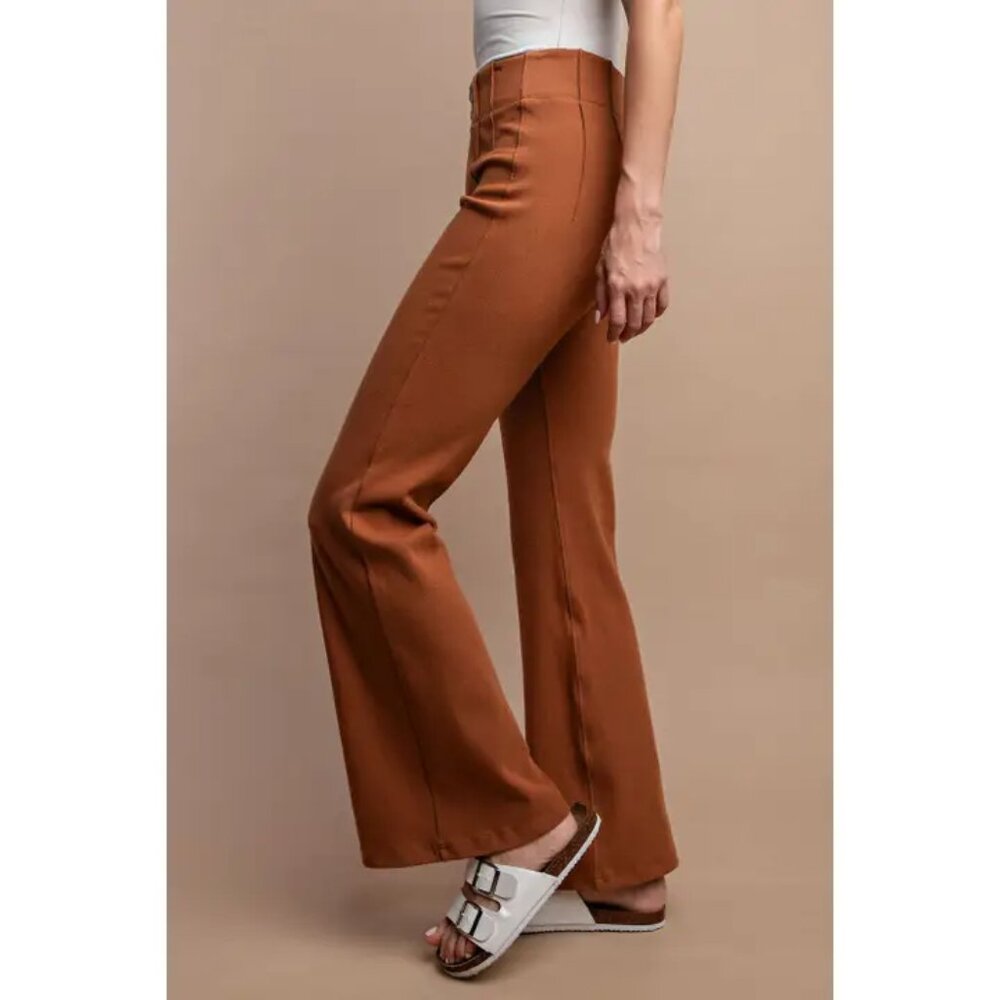 RAE MODE COTTON STRETCH TWILL DOUBLE BUTTON UP FLARED PANTS NWT - Picture 4 of 4
